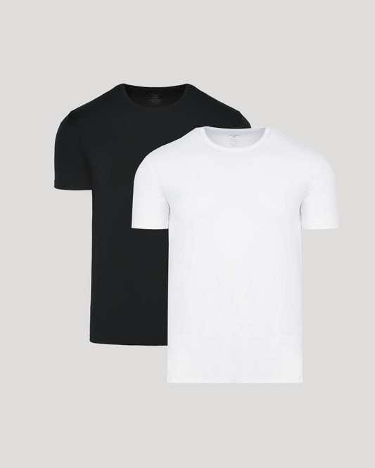 Black & White Pima Crew Neck 2-Pack