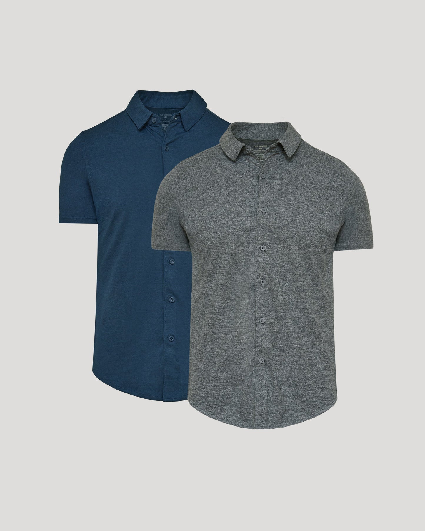 Dark Heather Navy & Charcoal Heather Gray Short Sleeve Comfort Knit Shirt 2-Pack