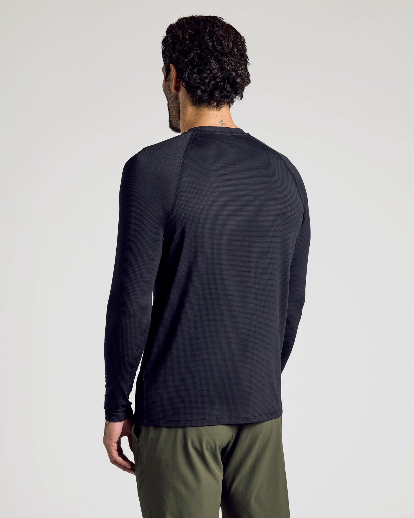 Black Long Sleeve Active Mesh Crew 3-Pack