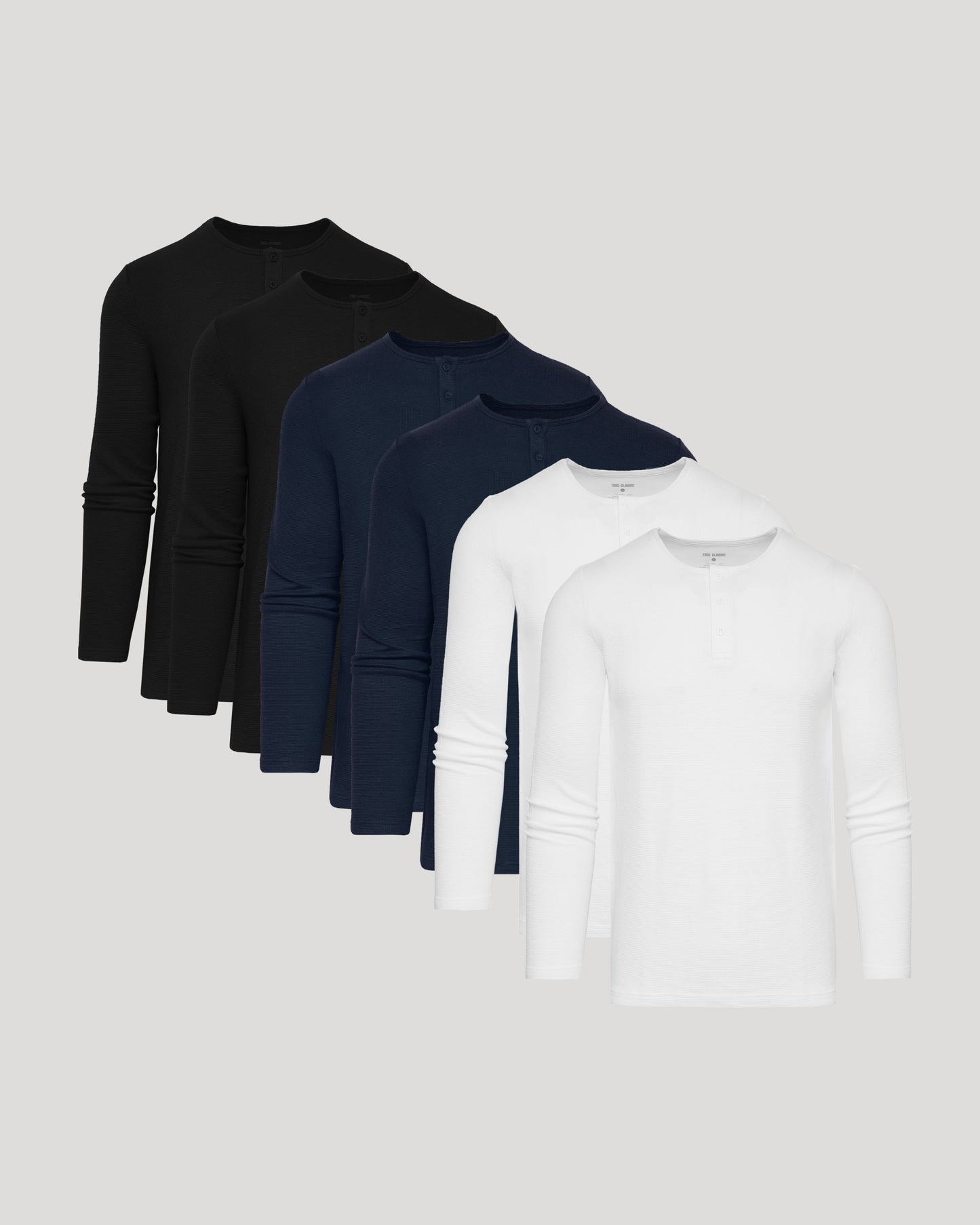 Standard Waffle Long Sleeve Henley 6-Pack