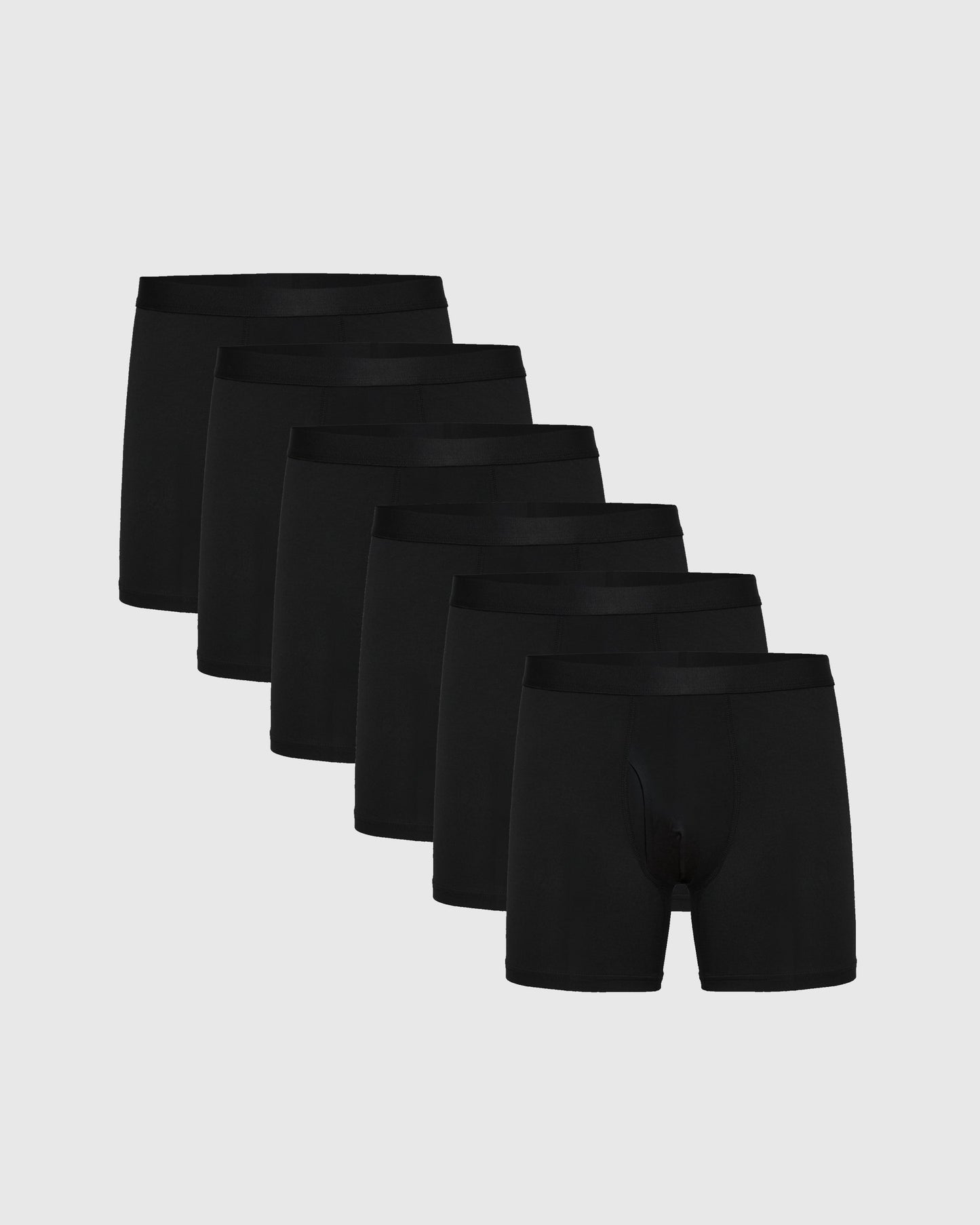 Black Boxer Briefs W/ Fly 6-Pack