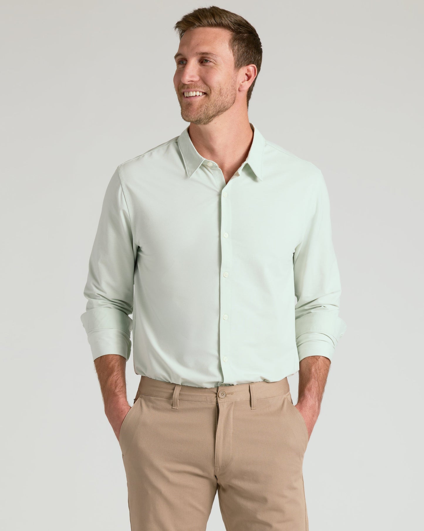 Glacier & Sprig Standard Long Sleeve Modern Knit Oxford 2-Pack