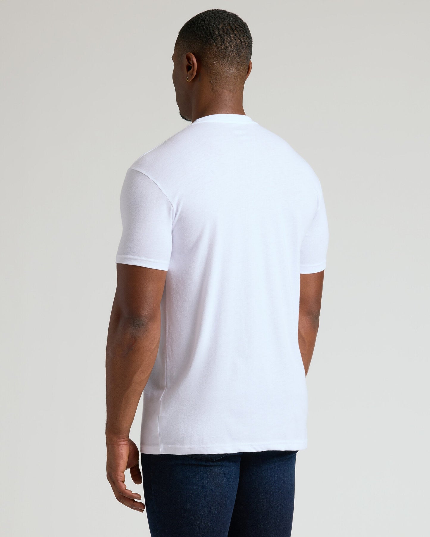 White Tall Straight Hem Crew Neck T-Shirt
