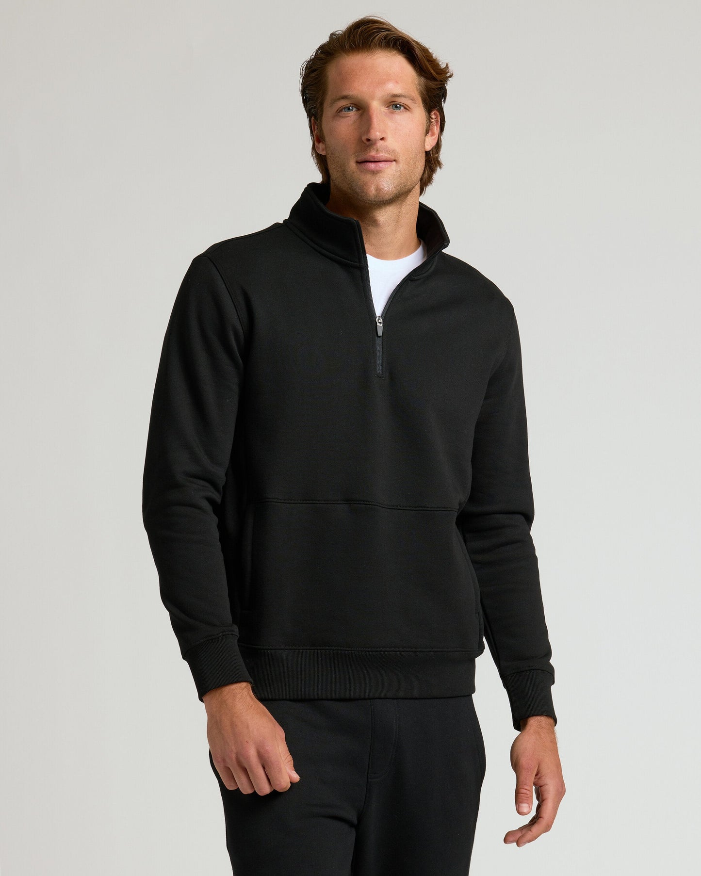 Black Half Zip Fleece Sweatshirt & Jogger 2-Pack