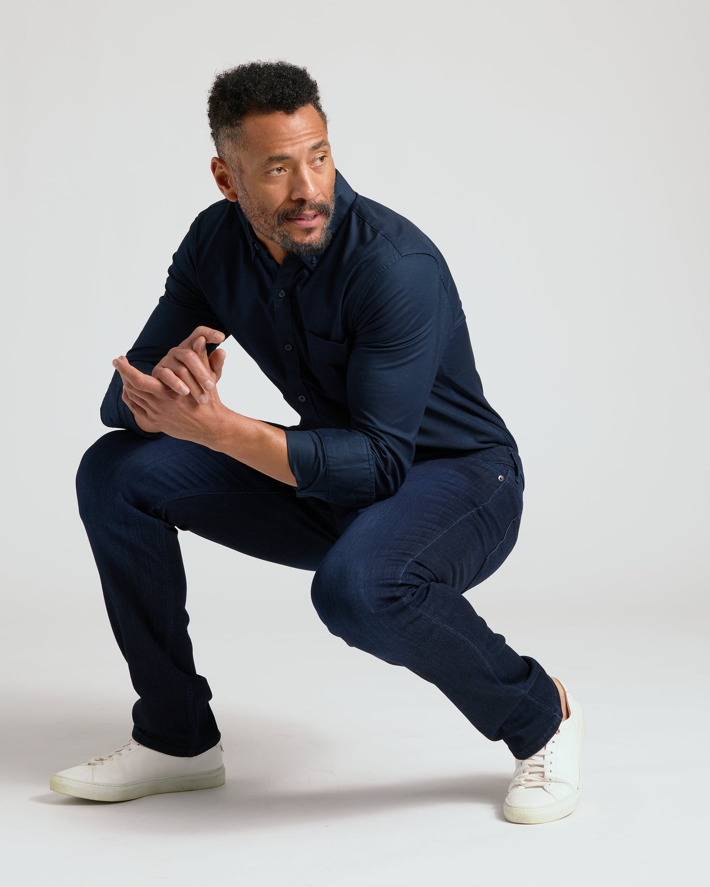 Indigo Wash Straight Comfort Stretch Jeans