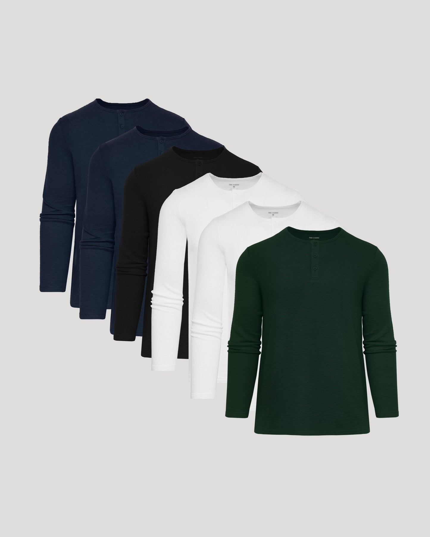 Waffle Long Sleeve Henley 6-Pack