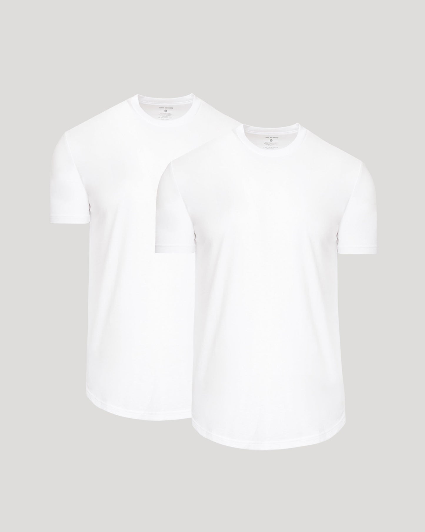 White Curved Hem Classic Crew Neck 2-Pack