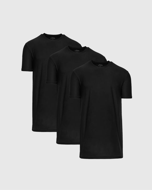 All Black Short Sleeve Tall Active Crew 3-Pack