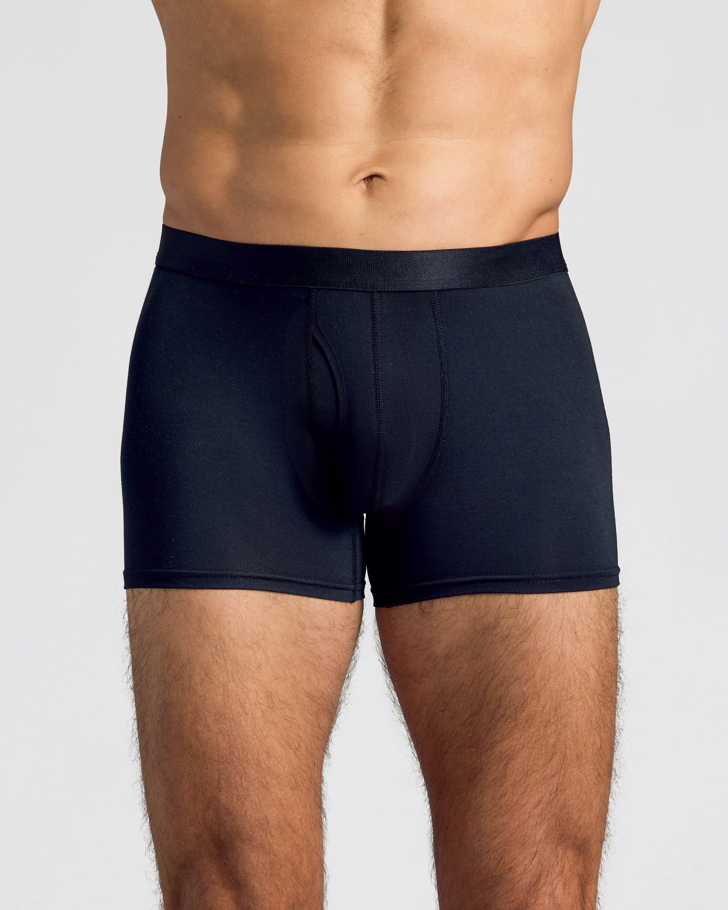 Black Boxer Trunks W/ Fly 6-Pack