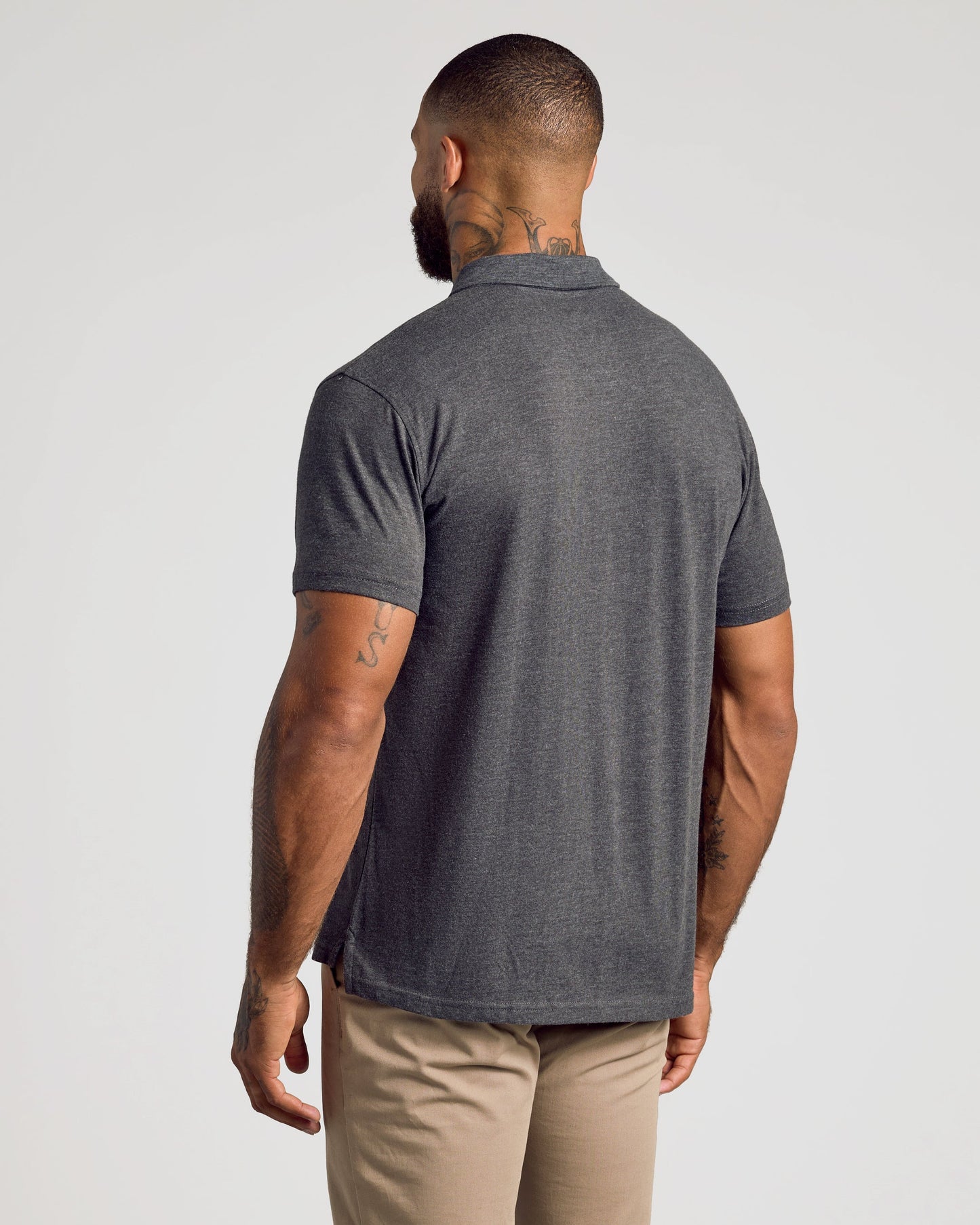 Charcoal Heather Gray Short Sleeve Polo