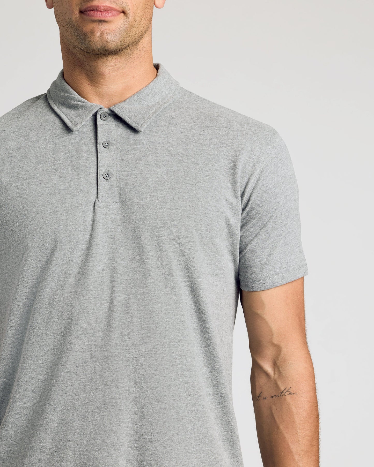 Heather Gray Short Sleeve Polo