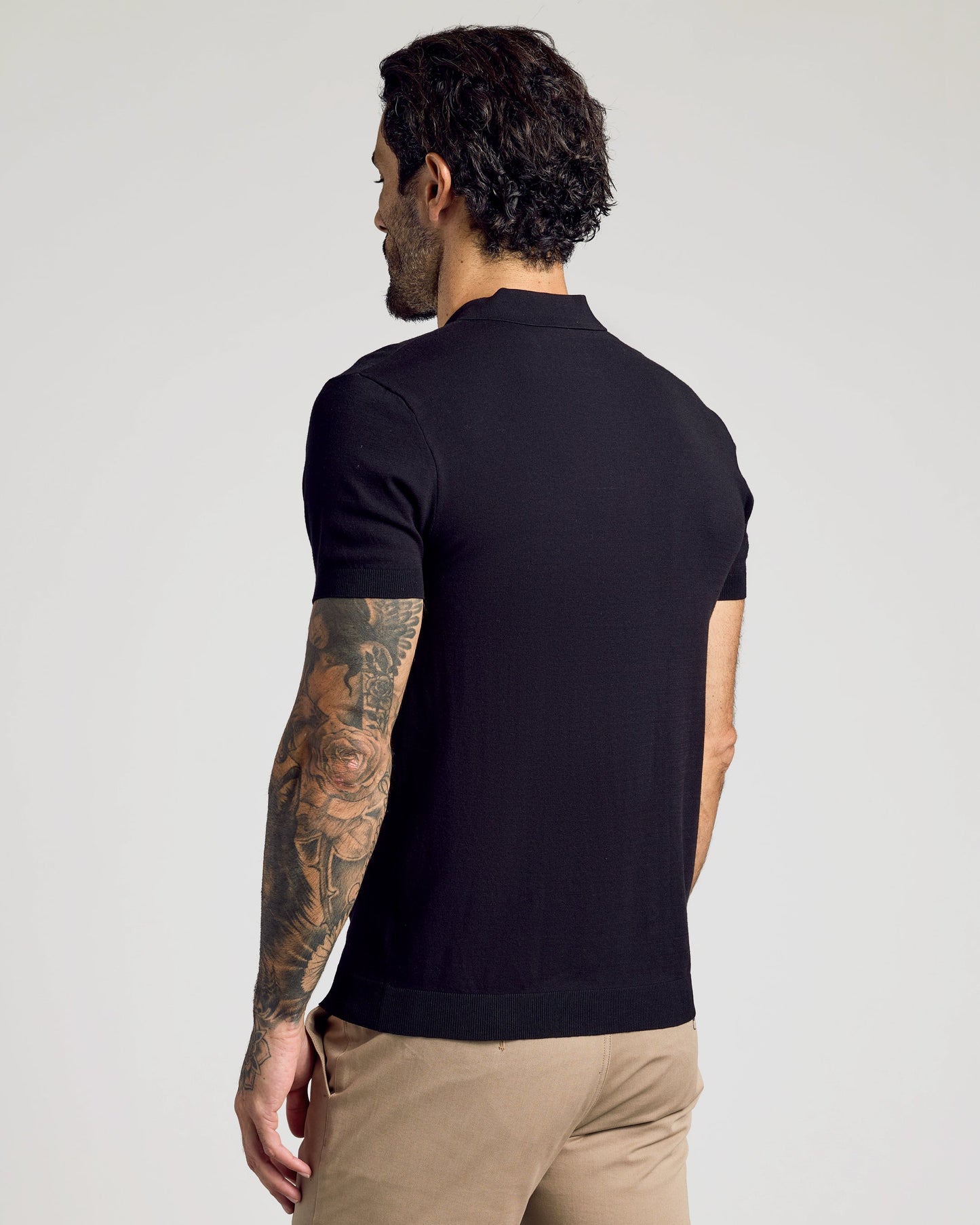 All Black Short Sleeve Dressy Polo 6-Pack