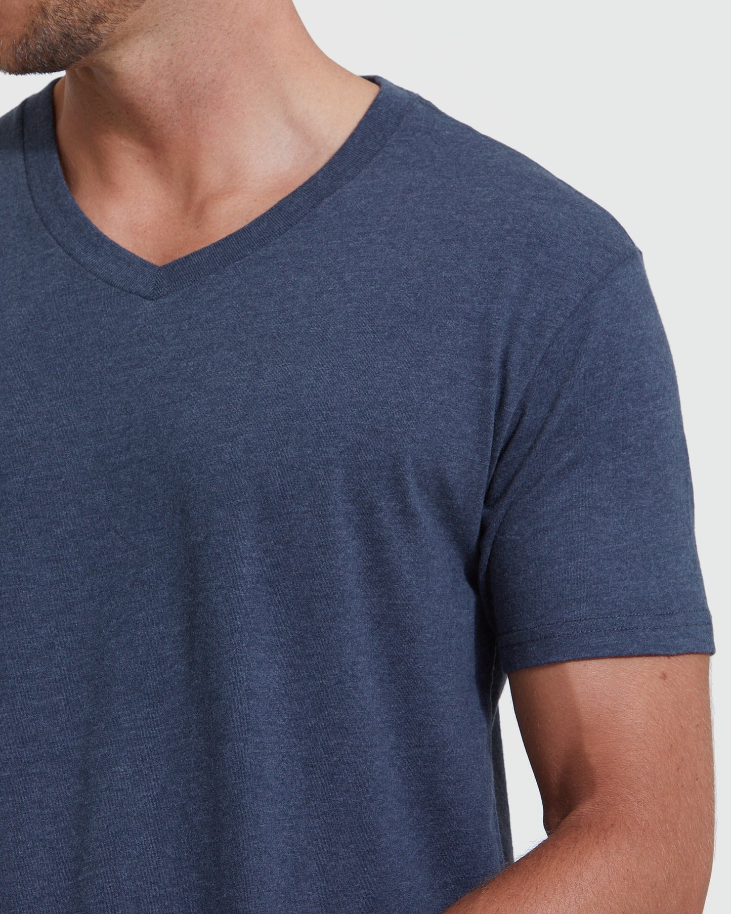 Heather Navy Classic V-Neck