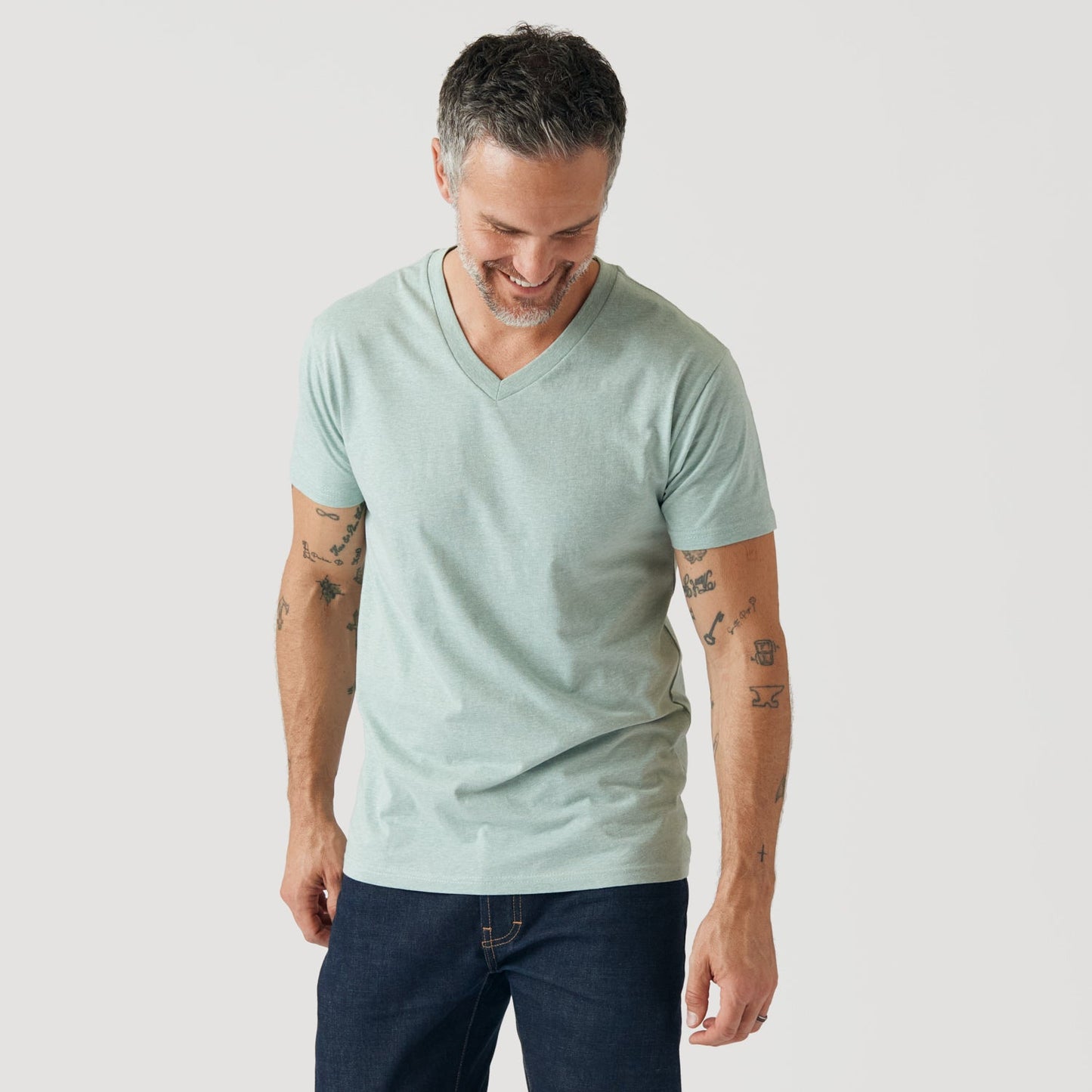 Heather Sage Classic V-Neck