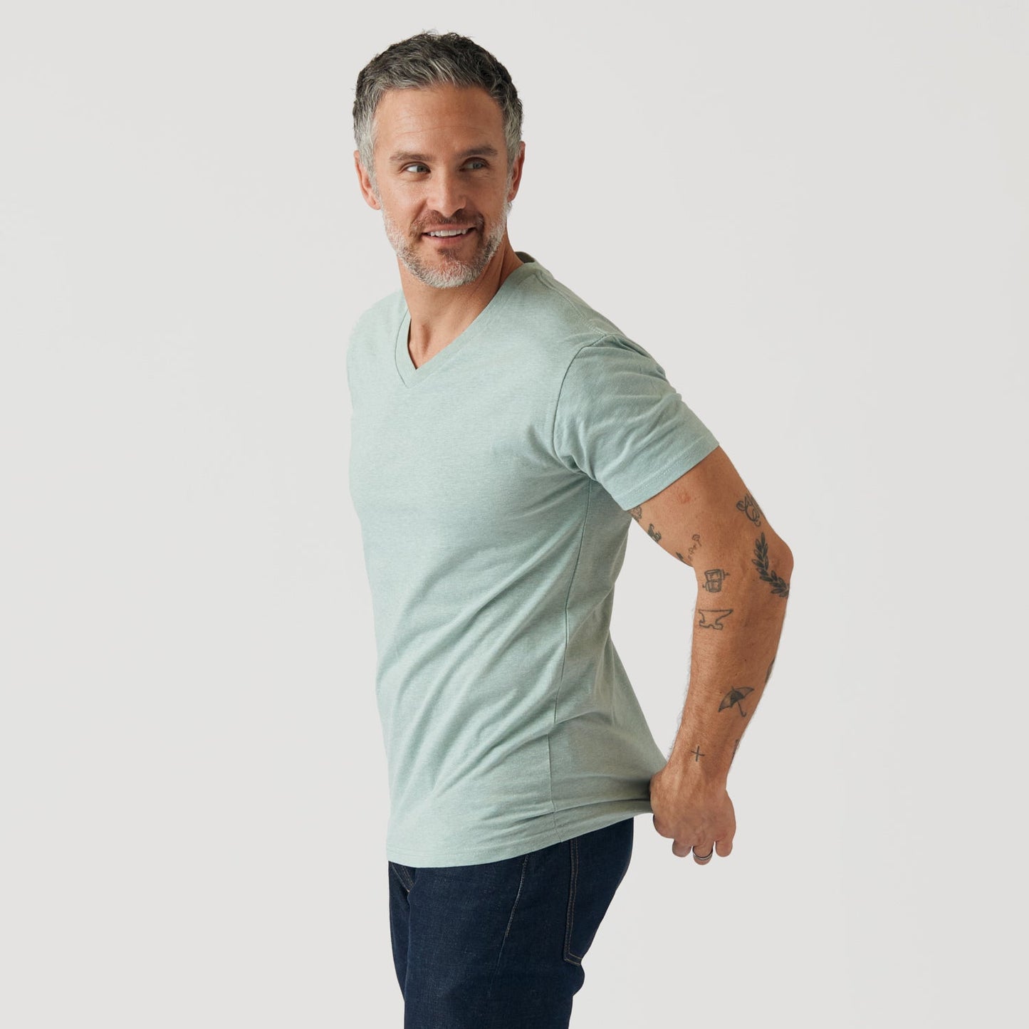 Heather Sage Classic V-Neck