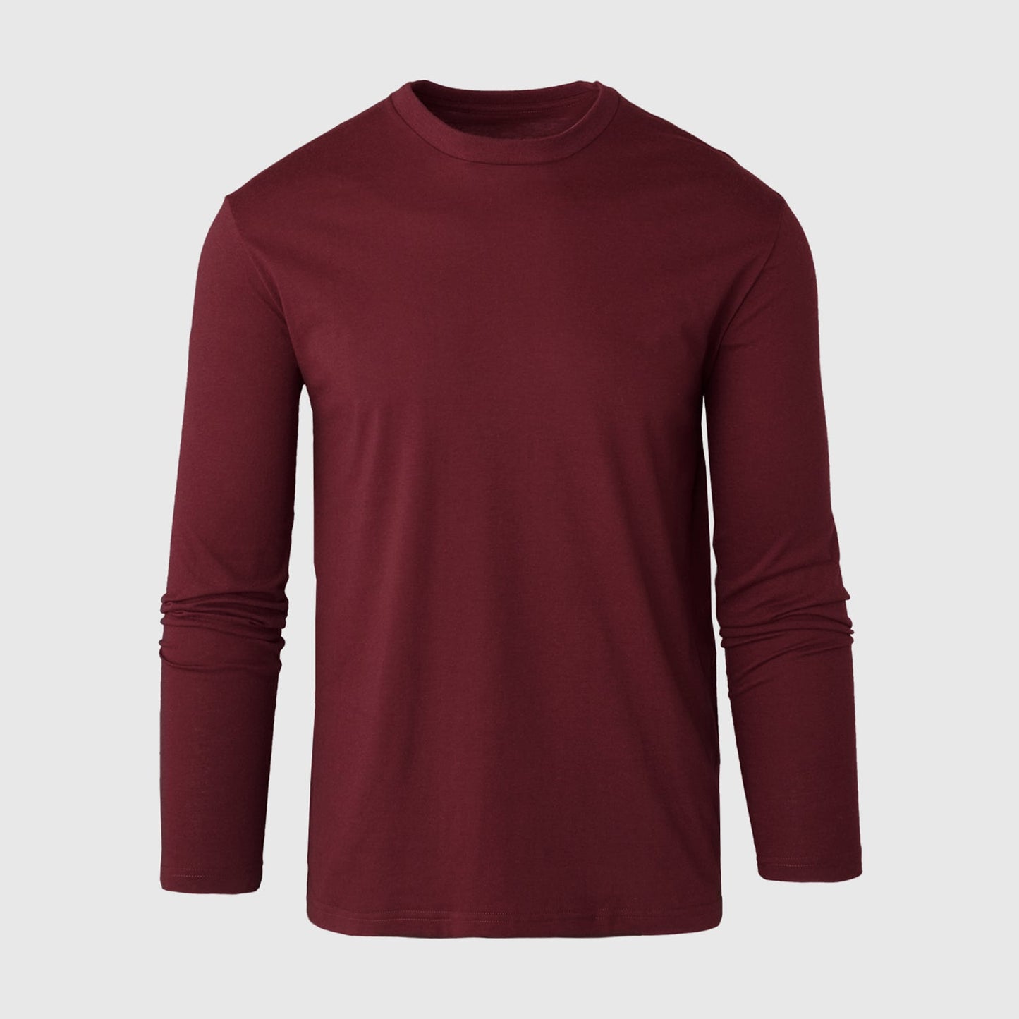 Burgundy Classic Long Sleeve Crew Neck