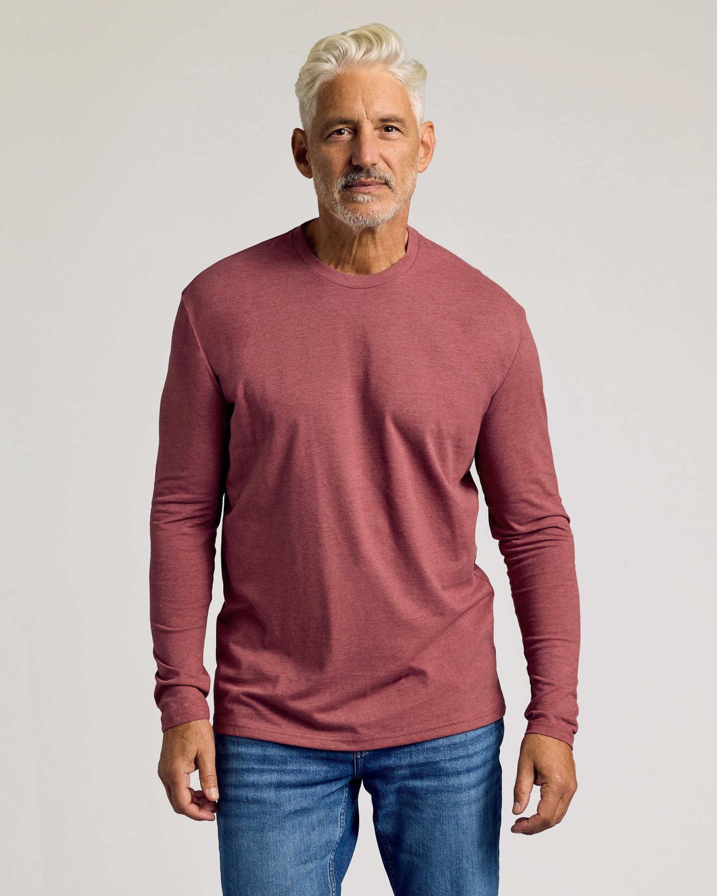 Dark Heather Rustic Apple Classic Long Sleeve Crew Neck