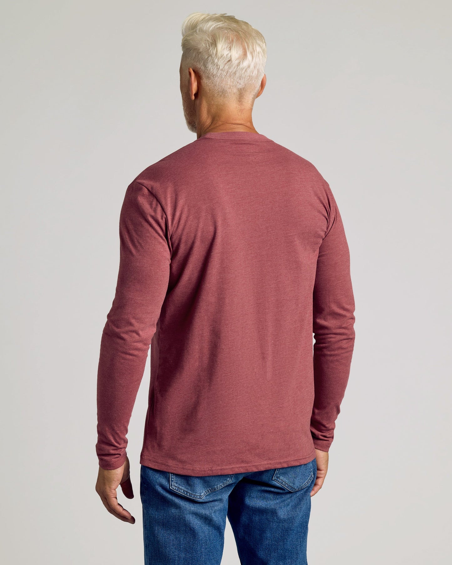 Dark Heather Rustic Apple Classic Long Sleeve Crew Neck