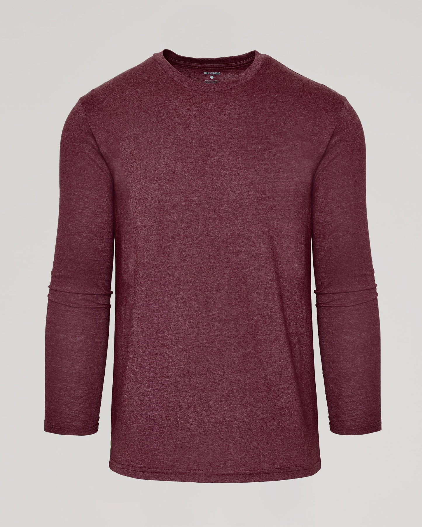 Dark Heather Burgundy Classic Long Sleeve Crew Neck