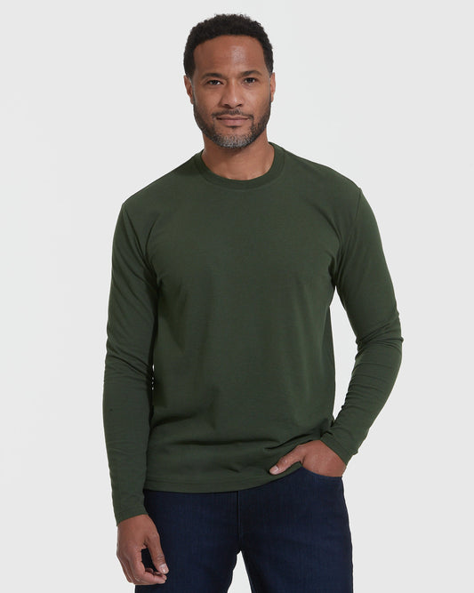 Dark Olive Classic Long Sleeve Crew Neck