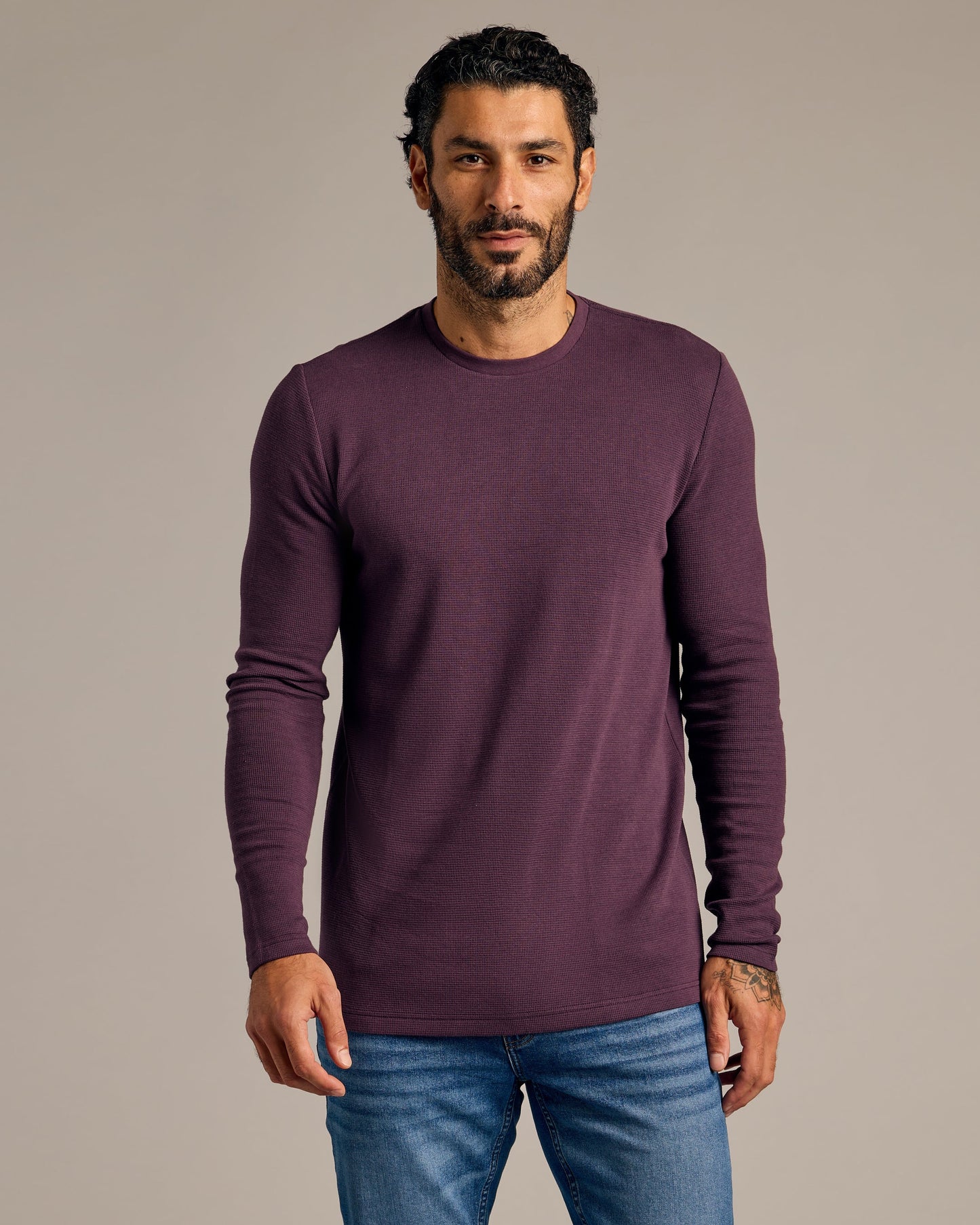 Dark Tones Waffle Long Sleeve Crew Neck 3-Pack