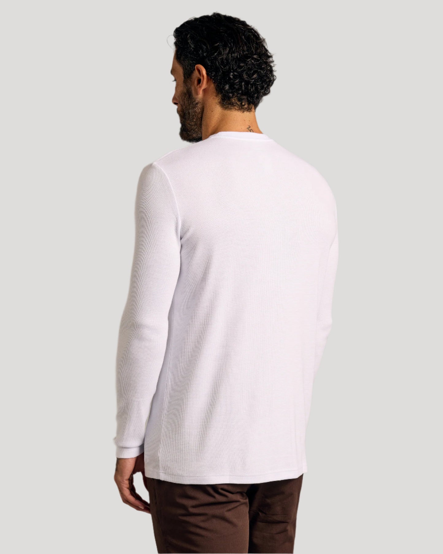 White Waffle Long Sleeve Crew Neck 3-Pack