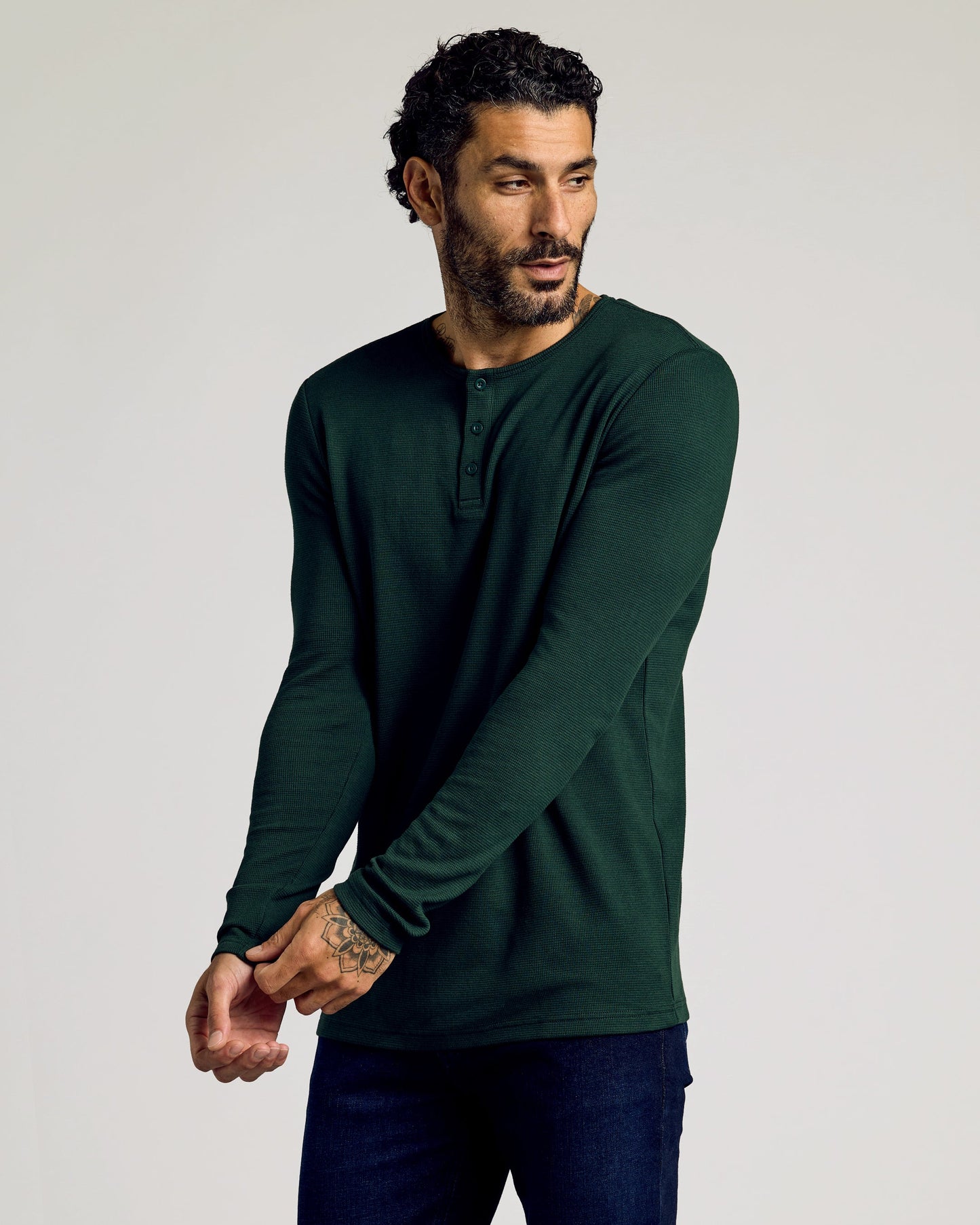 Color Waffle Long Sleeve Henley 3-Pack