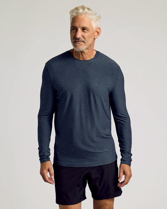 Dark Heather Fiord Active Long Sleeve Crew T-Shirt