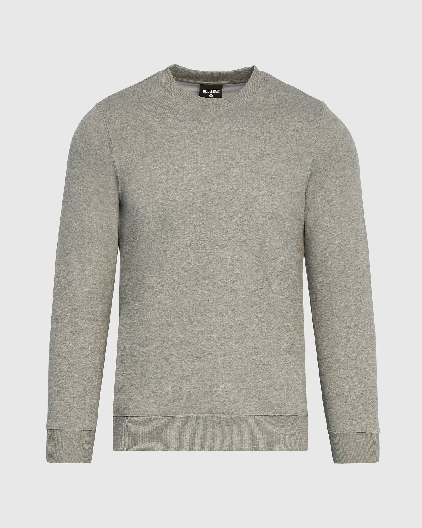 Dark Heather Gray Fleece French Terry Pullover Crew Neck