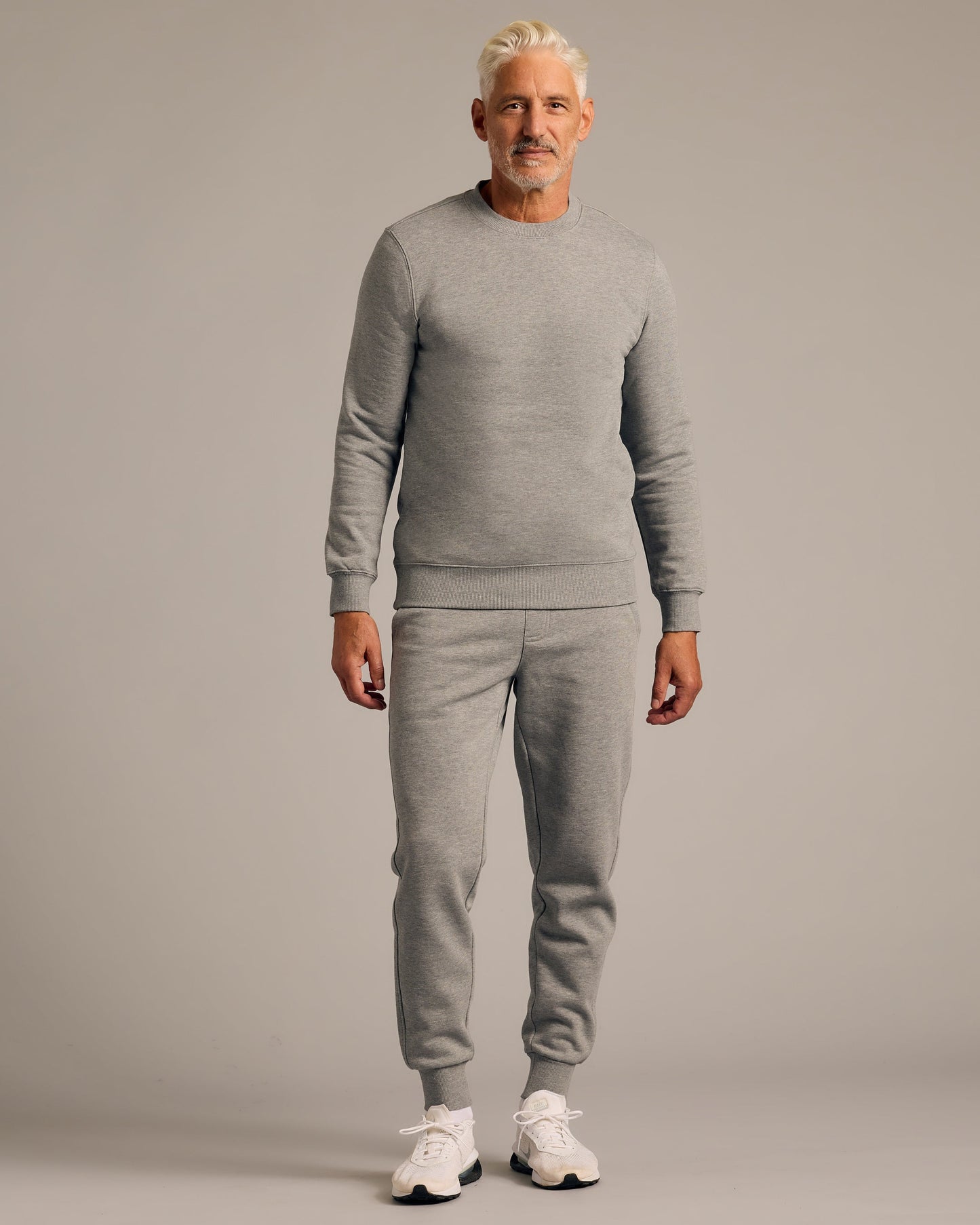 Dark Heather Gray Fleece French Terry Pullover Crew Neck