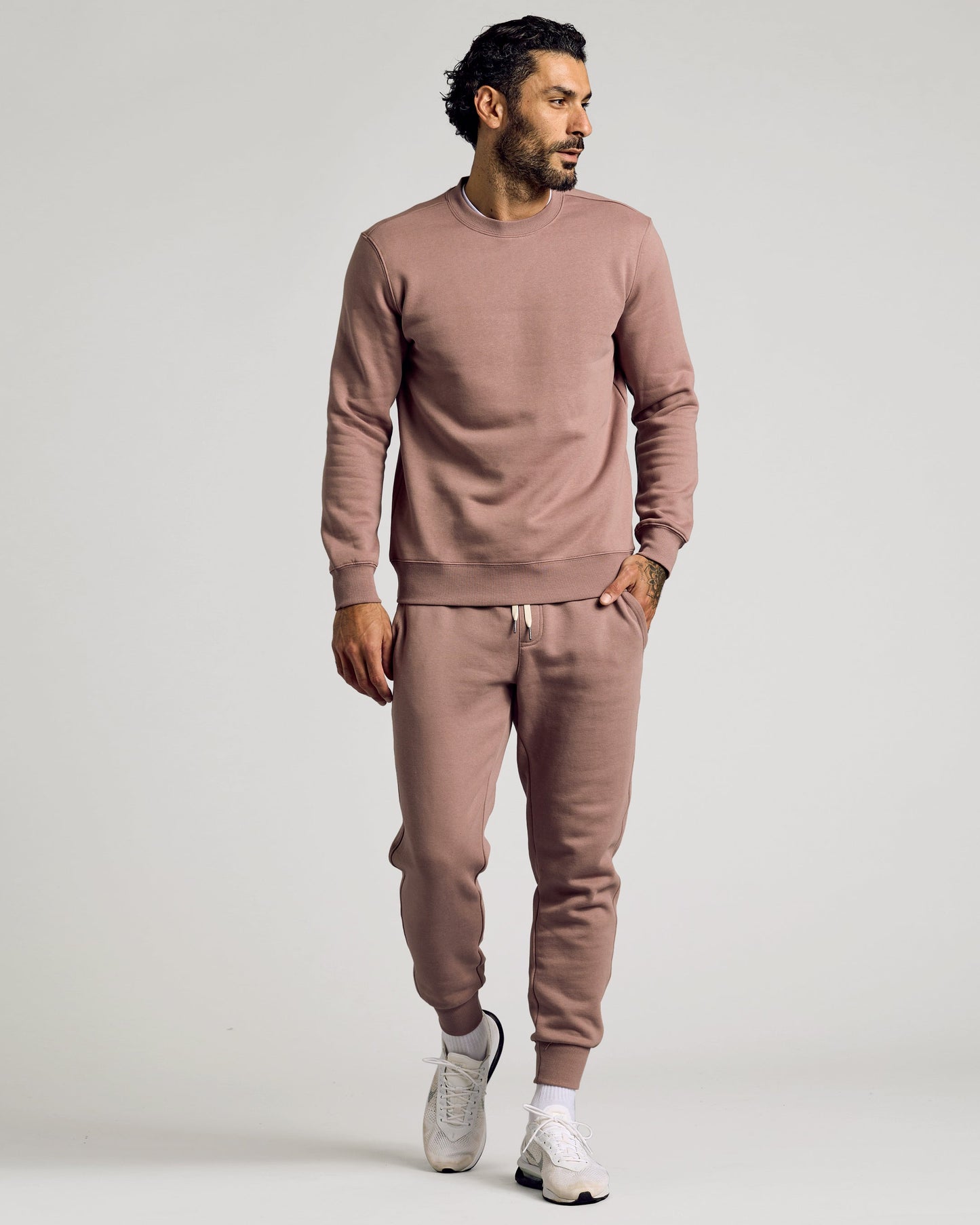 Slate Mauve Pullover Fleece Crew & Jogger 2-Pack