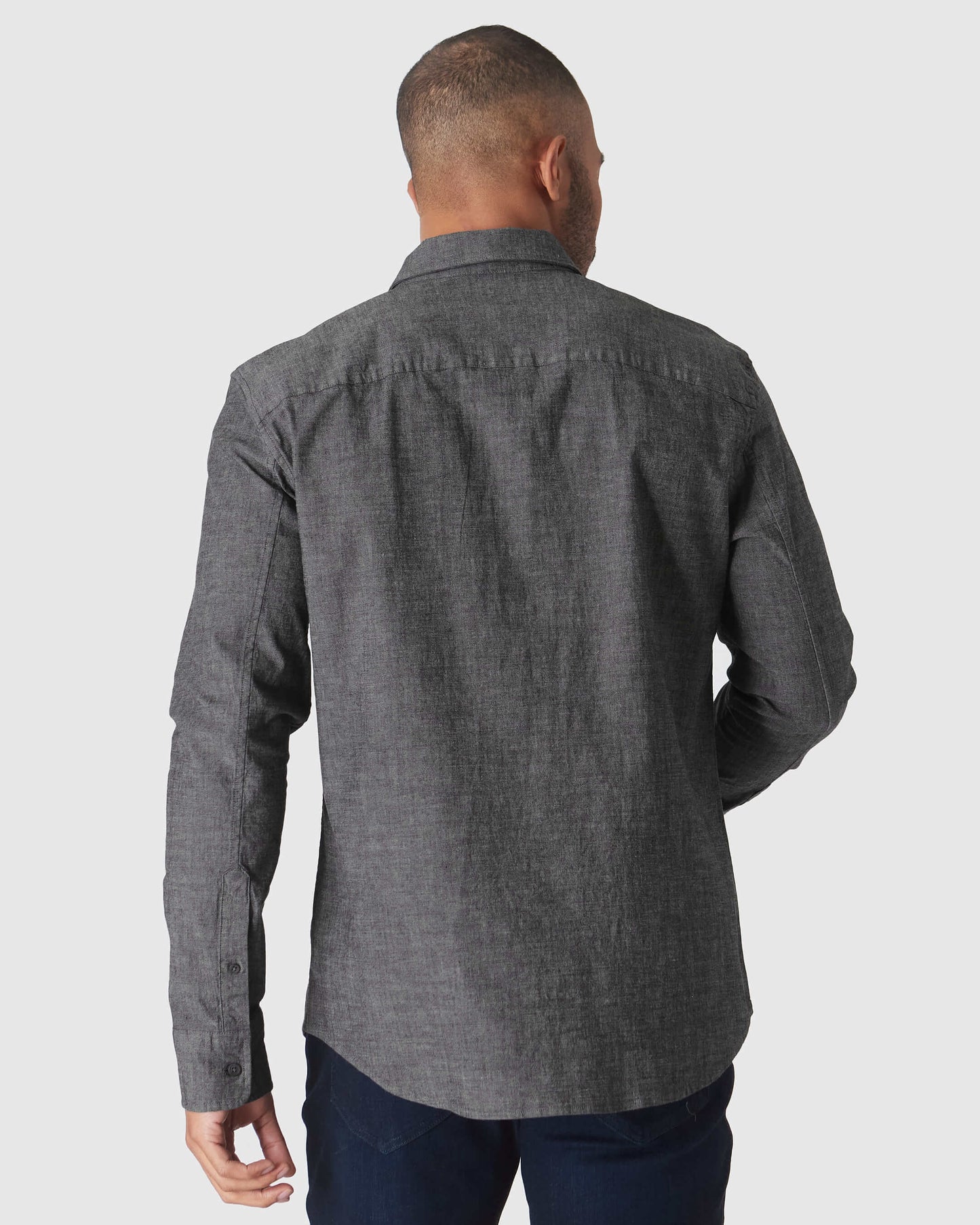 Black & Light Indigo Wash Long Sleeve Chambray Shirt 2-Pack