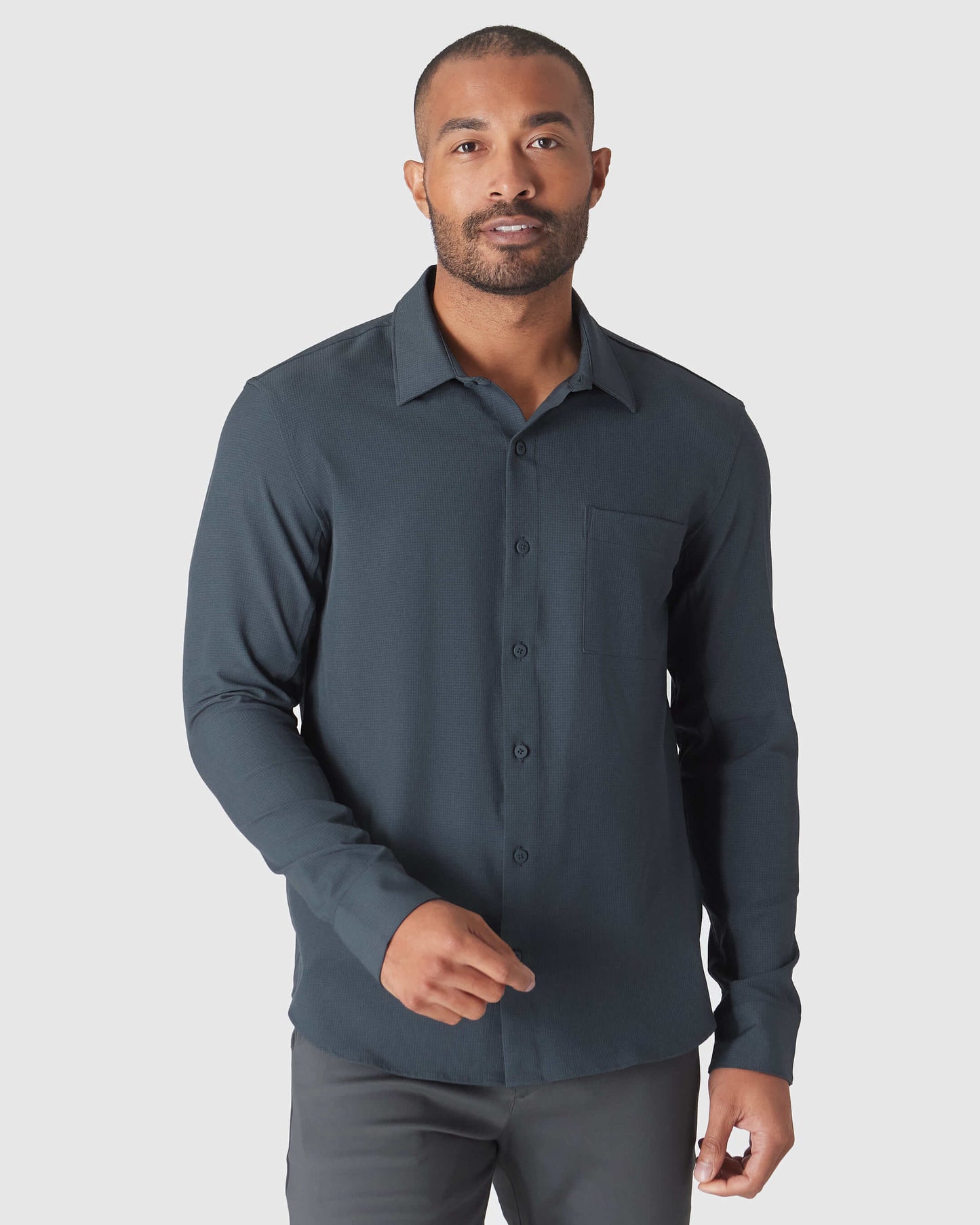 Charcoal & Heather Navy Ripstop Long Sleeve Commuter Shirt 2-Pack