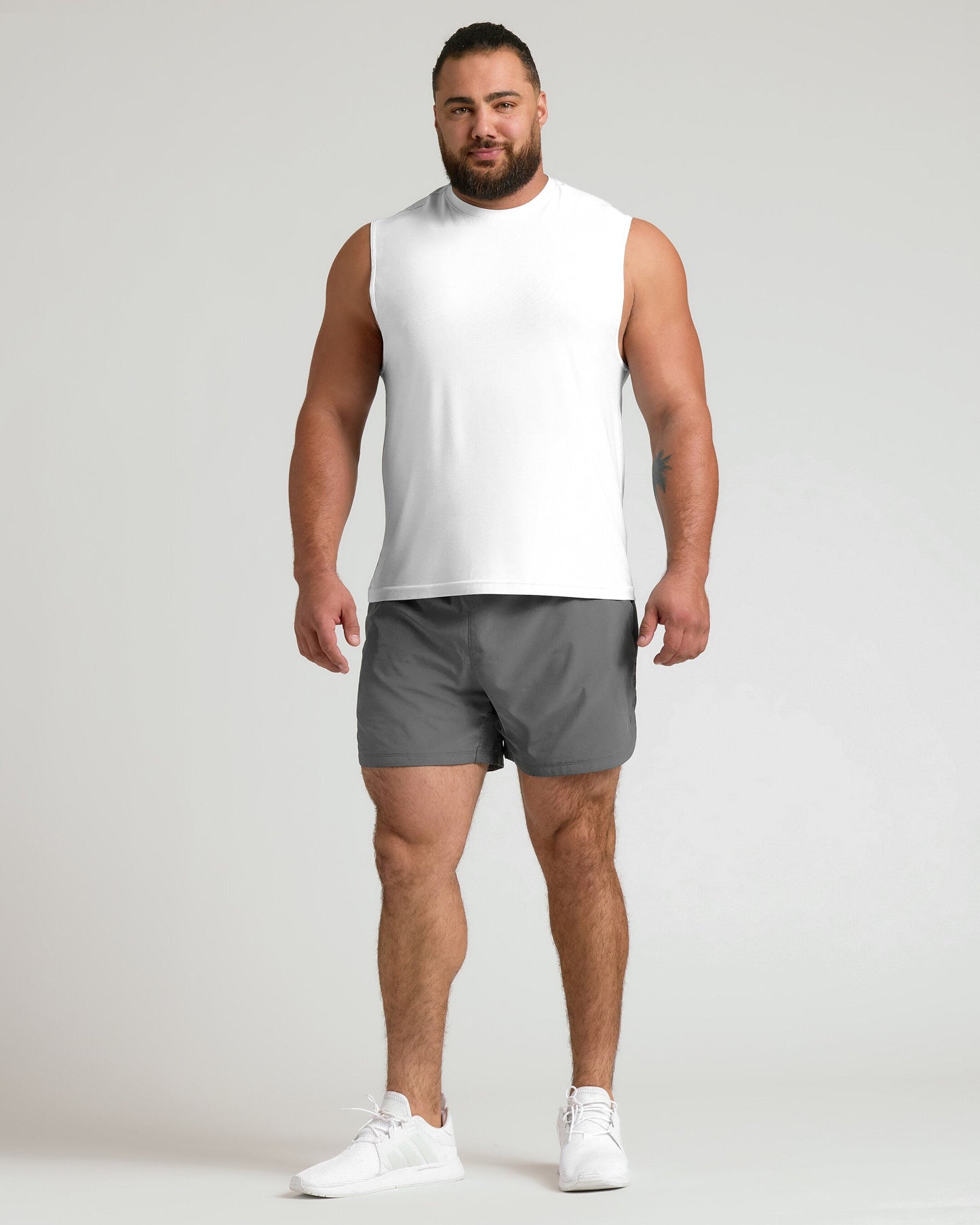 White Sleeveless Active Muscle Tee