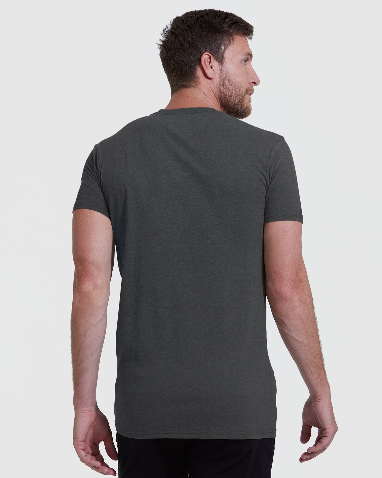 Charcoal Heather Gray Tall Straight Hem Crew Neck T-Shirt