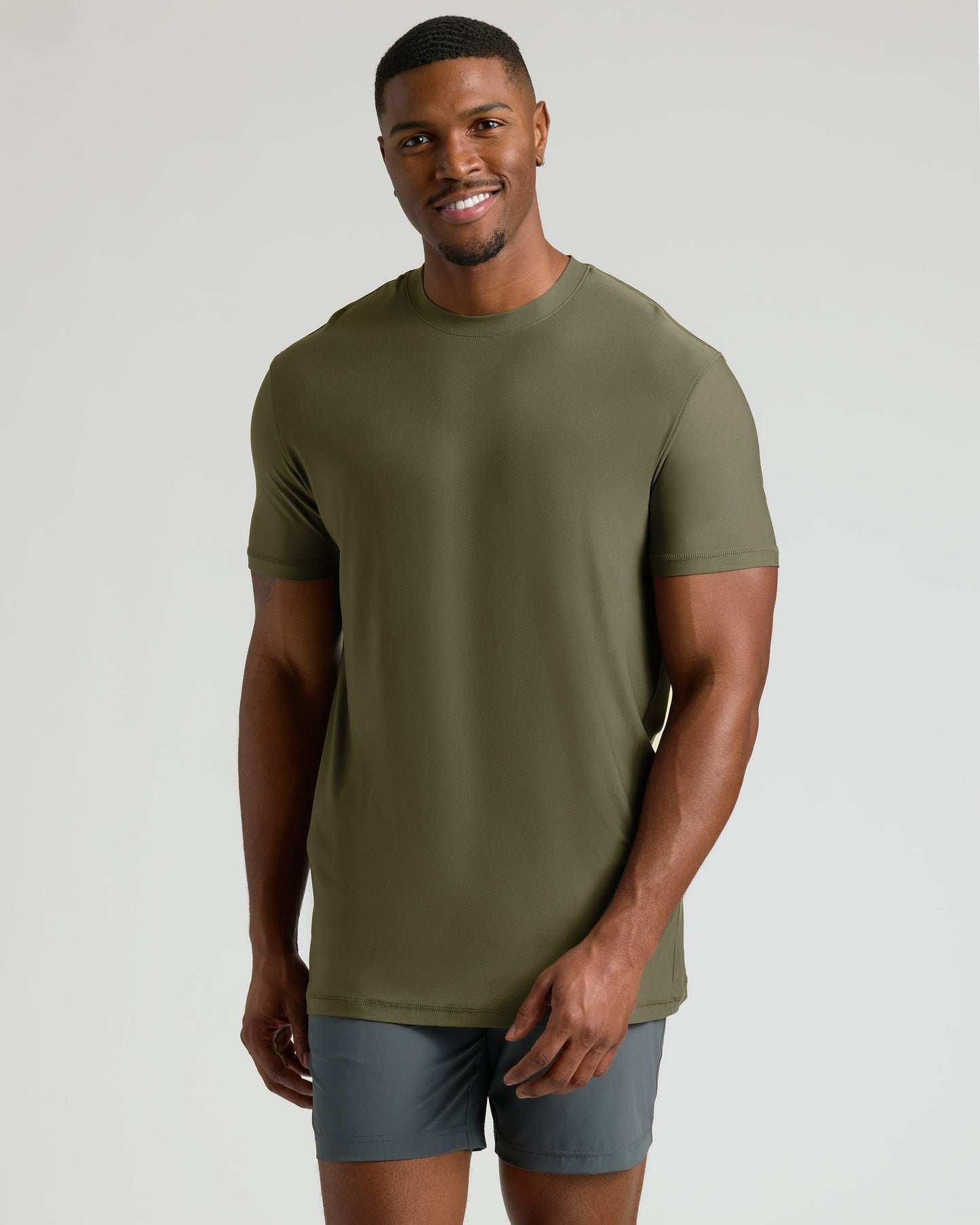 Military Green Tall Active Crew Neck 2.0