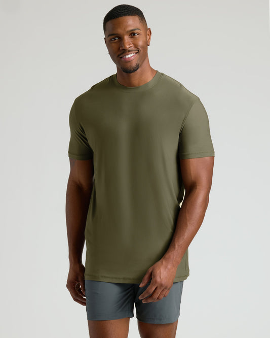 Military Green Tall Active Crew Neck 2.0