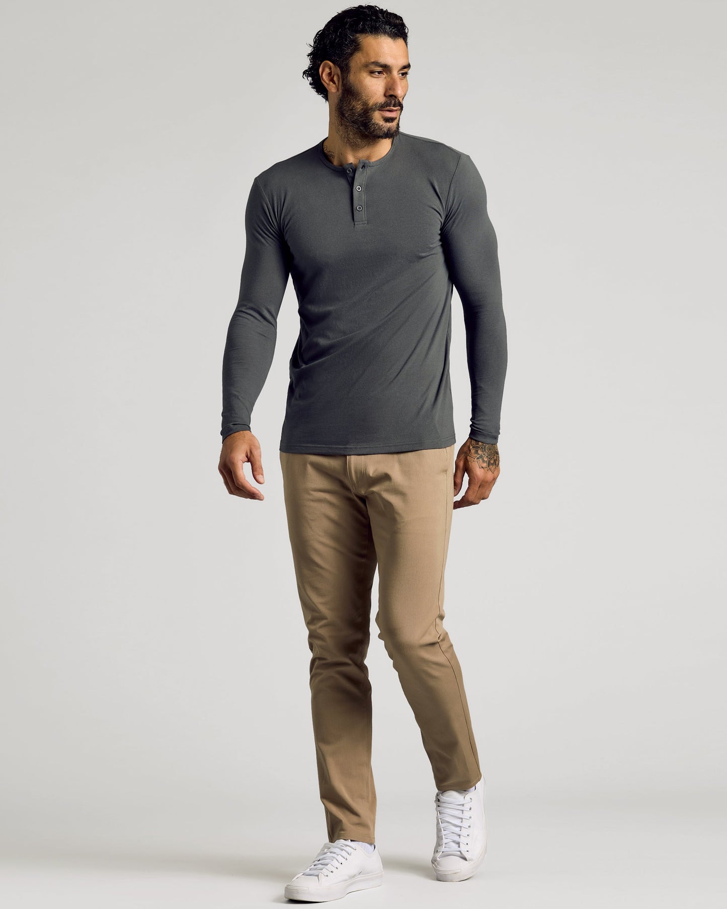Carbon Long Sleeve Tall Classic Henley