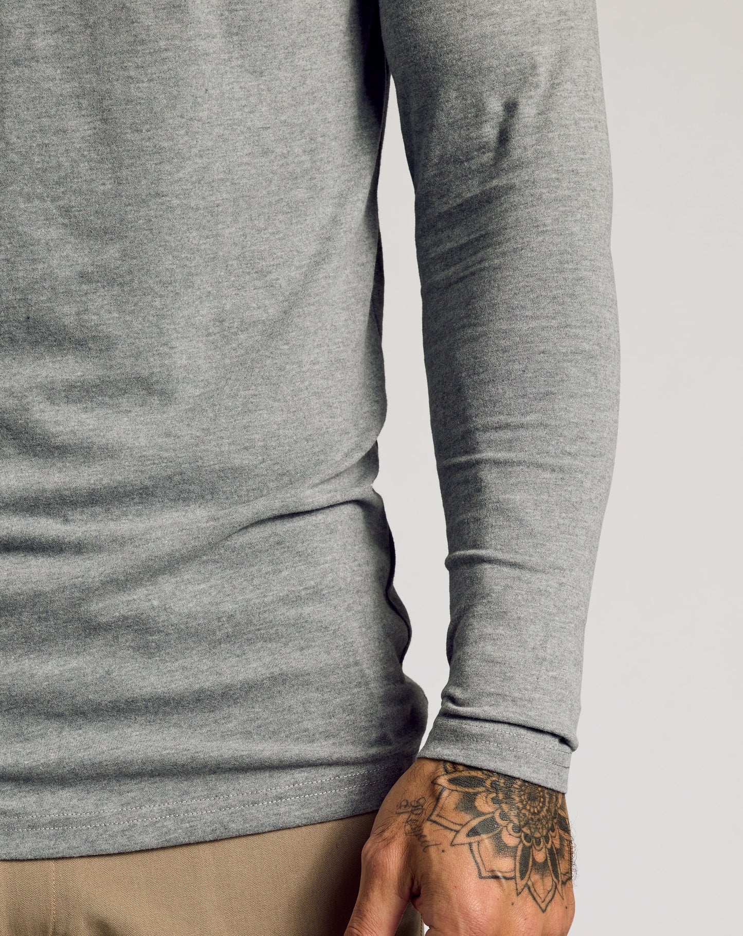 Heather Gray Long Sleeve Tall Classic Henley