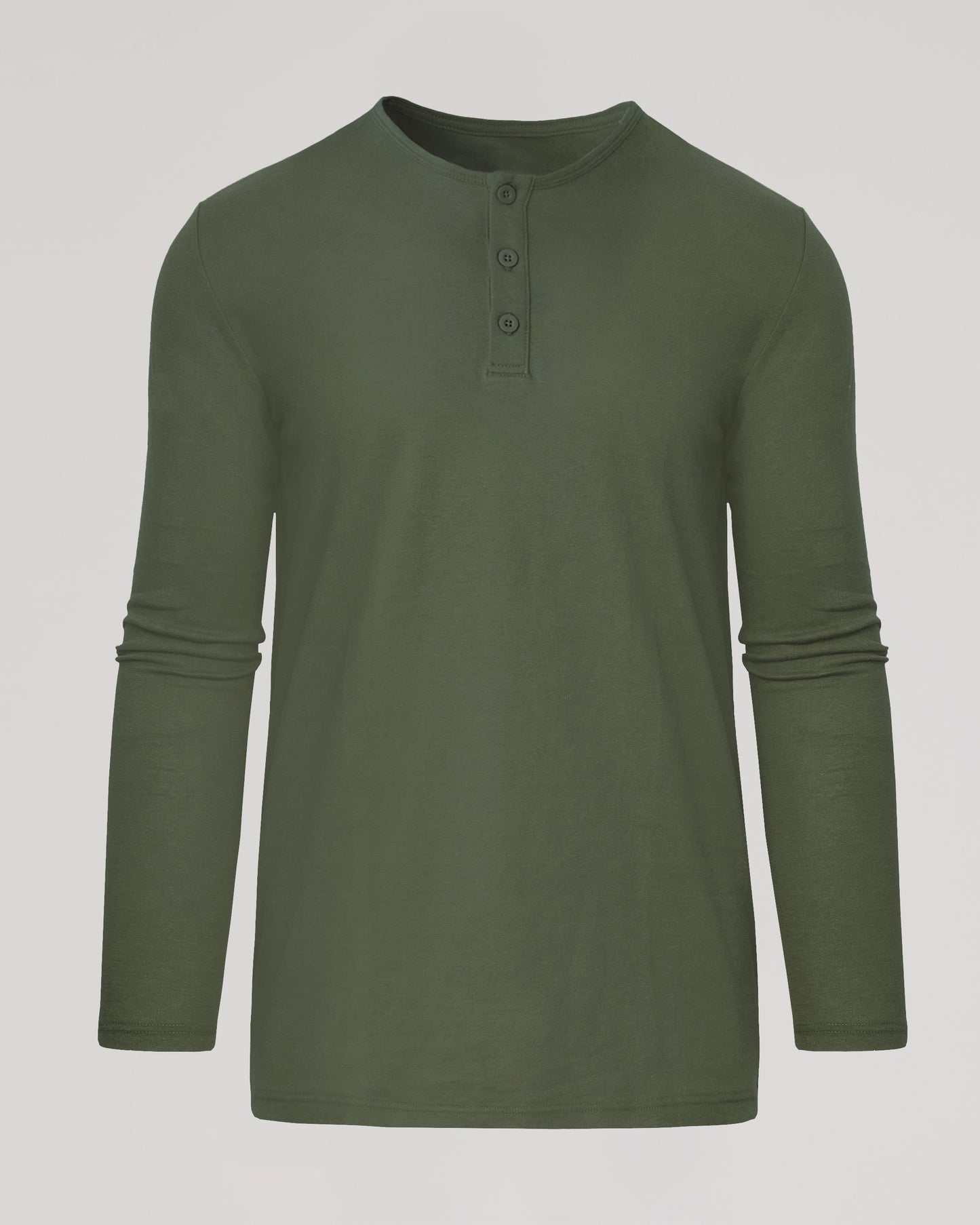 Military Green Long Sleeve Tall Classic Henley