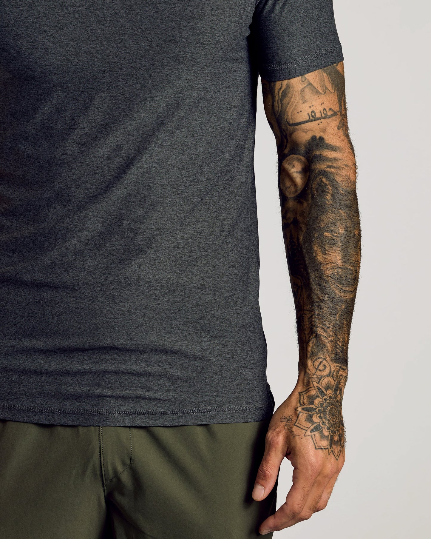 Charcoal Heather Gray Short Sleeve Tall Active Polo