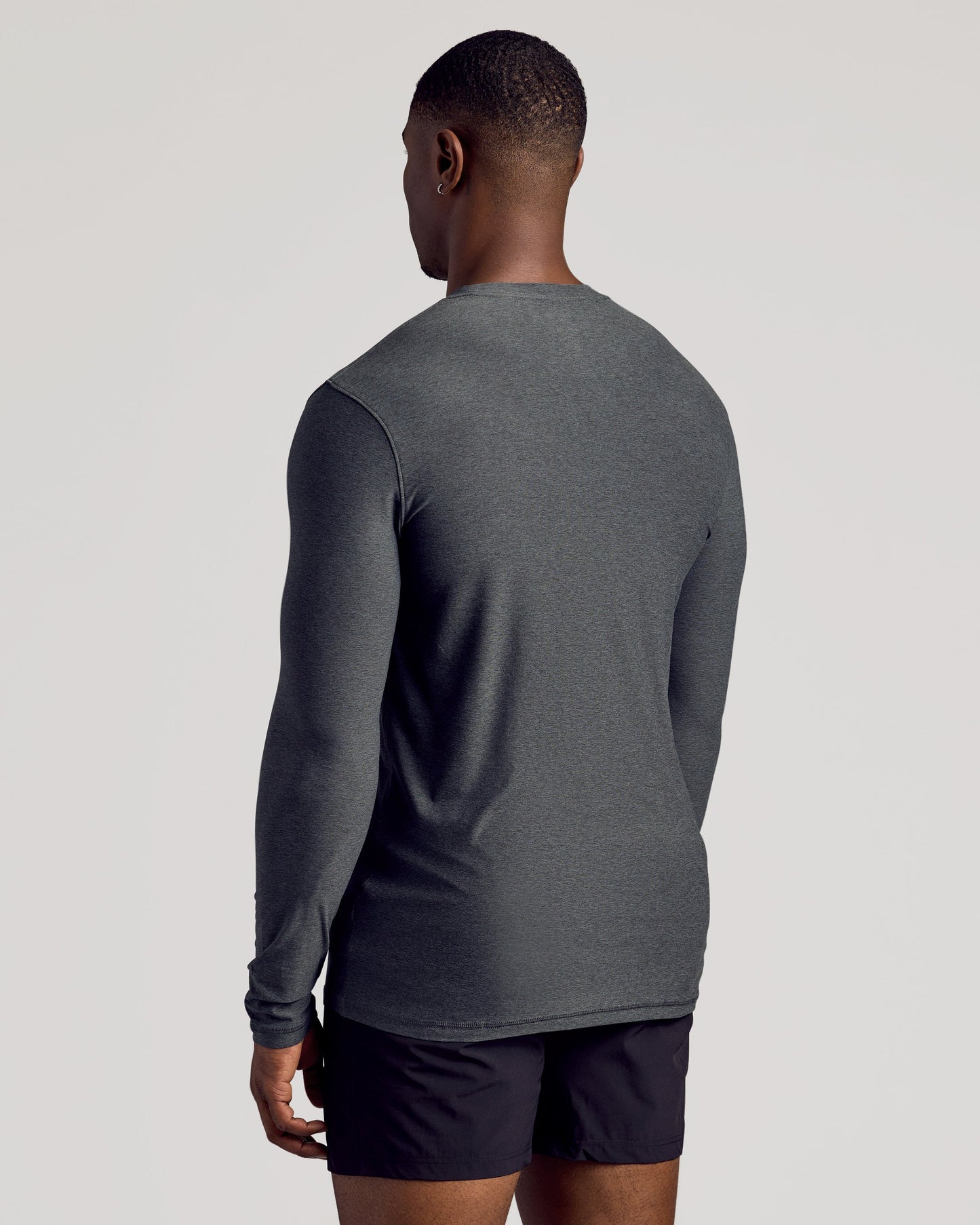 Charcoal Heather Gray Long Sleeve Tall Active Crew