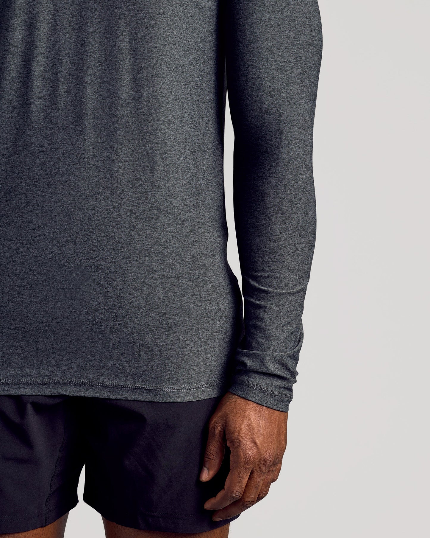 Charcoal Heather Gray Long Sleeve Tall Active Crew