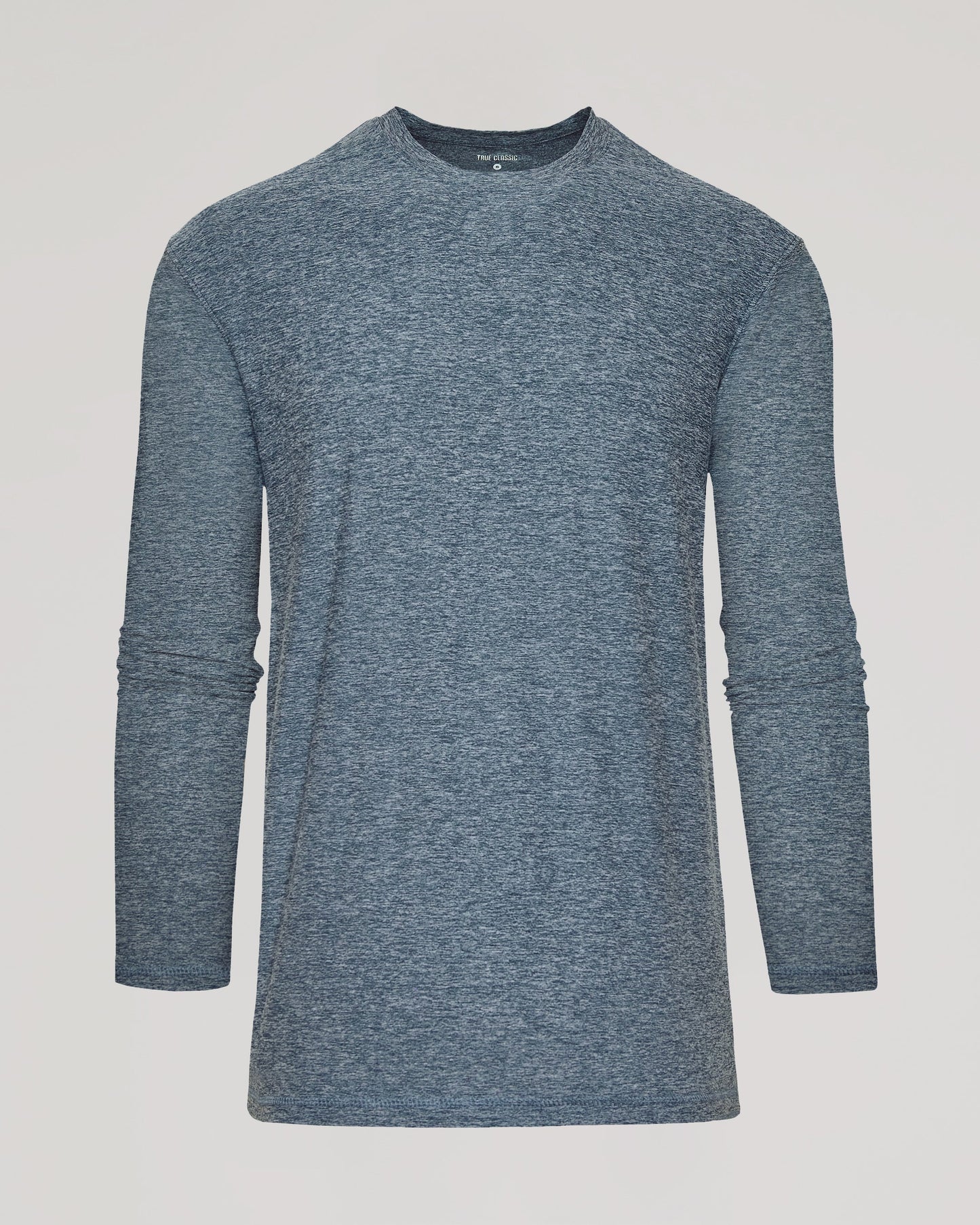 Heather Navy Long Sleeve Tall Active Crew