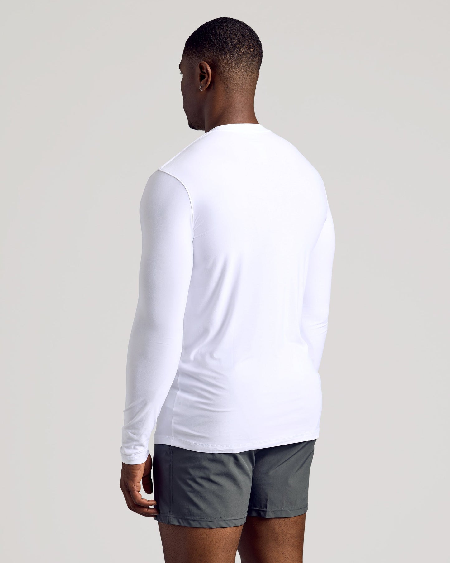 White Long Sleeve Tall Active Crew