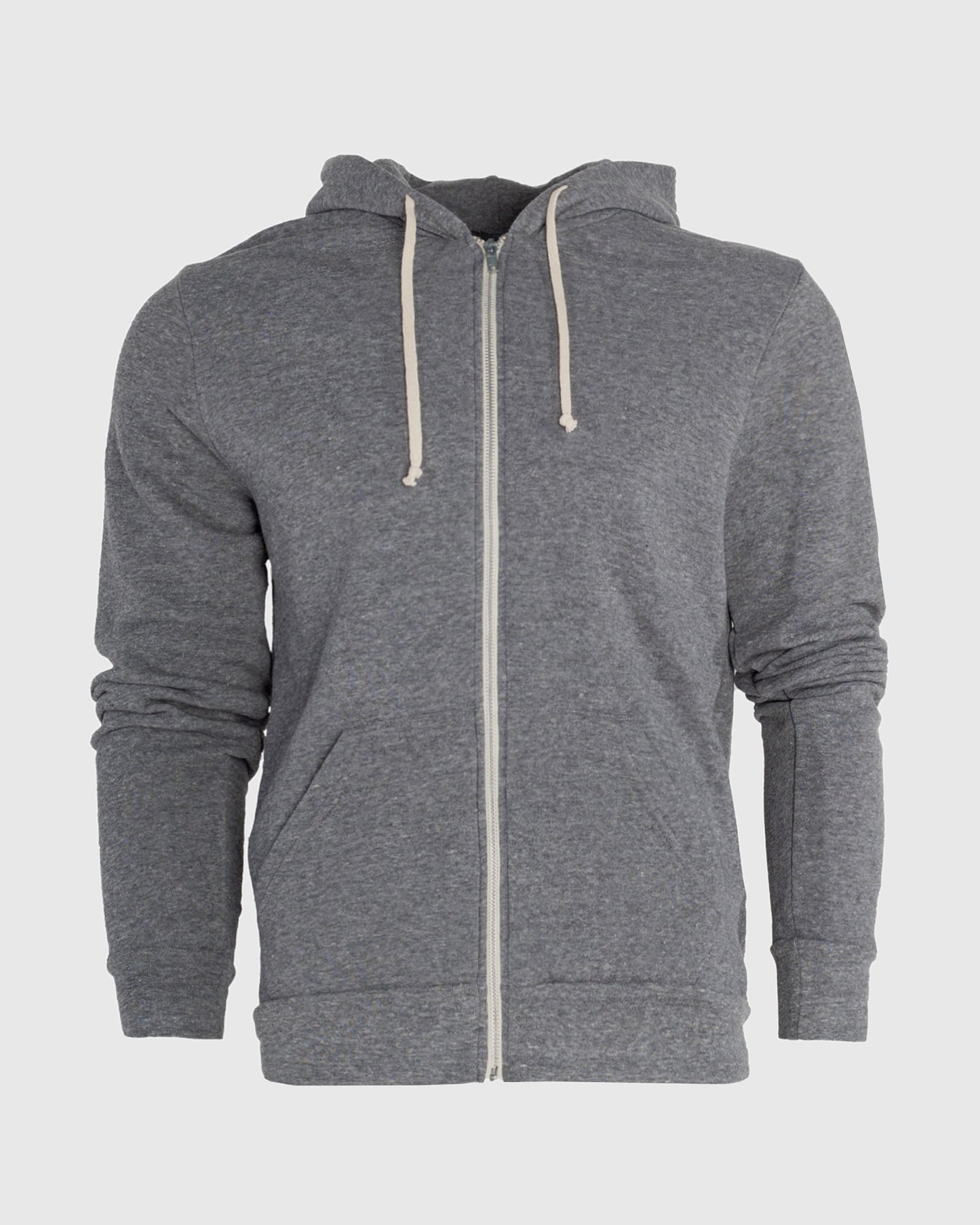 Gray Fleece Zip Hoodie