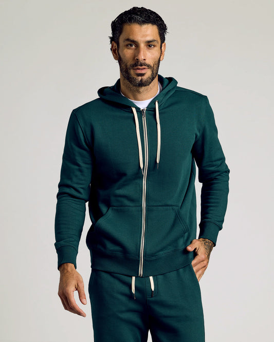 Emerald Fleece French Terry Zip Hoodie