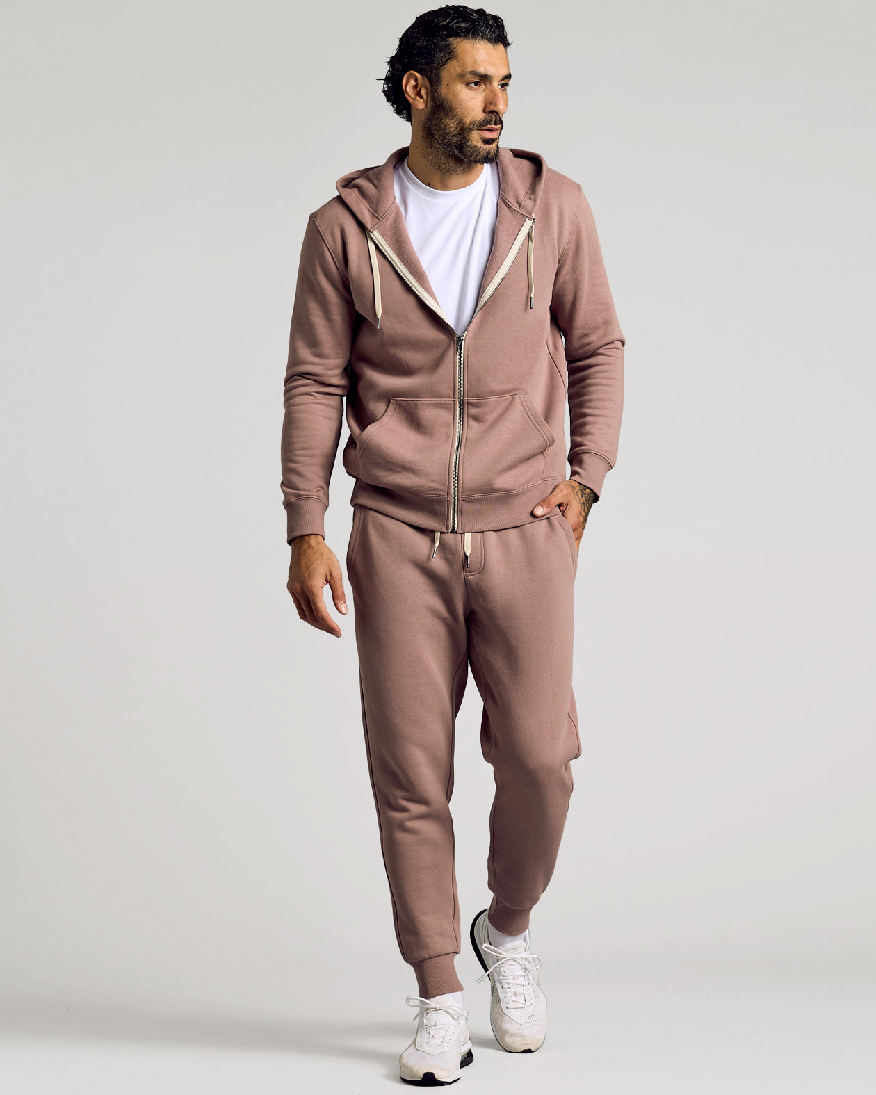 Slate Mauve Full Zip Fleece Hoodie & Jogger 2-Pack