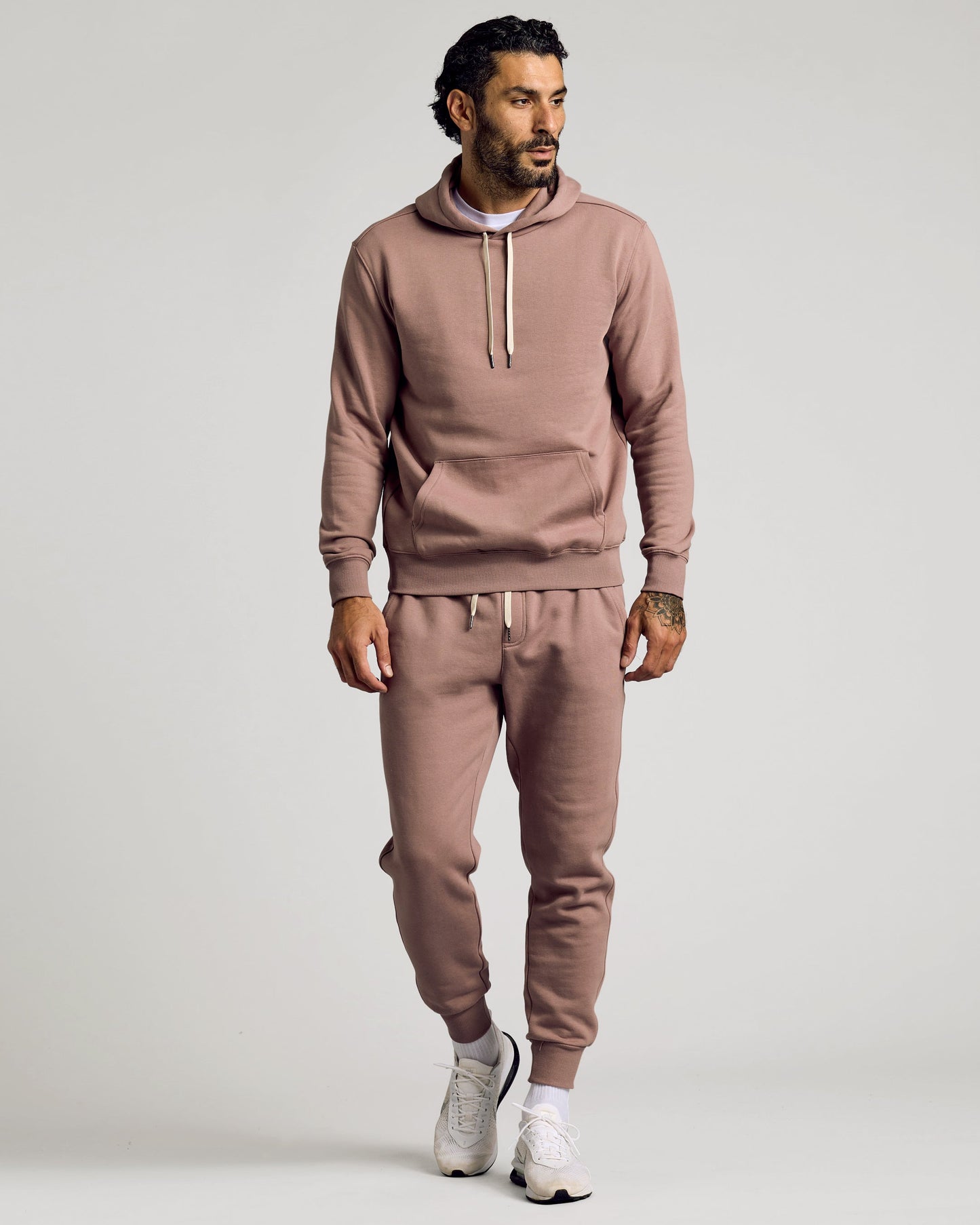 Slate Mauve Fleece French Terry Pullover Hoodie