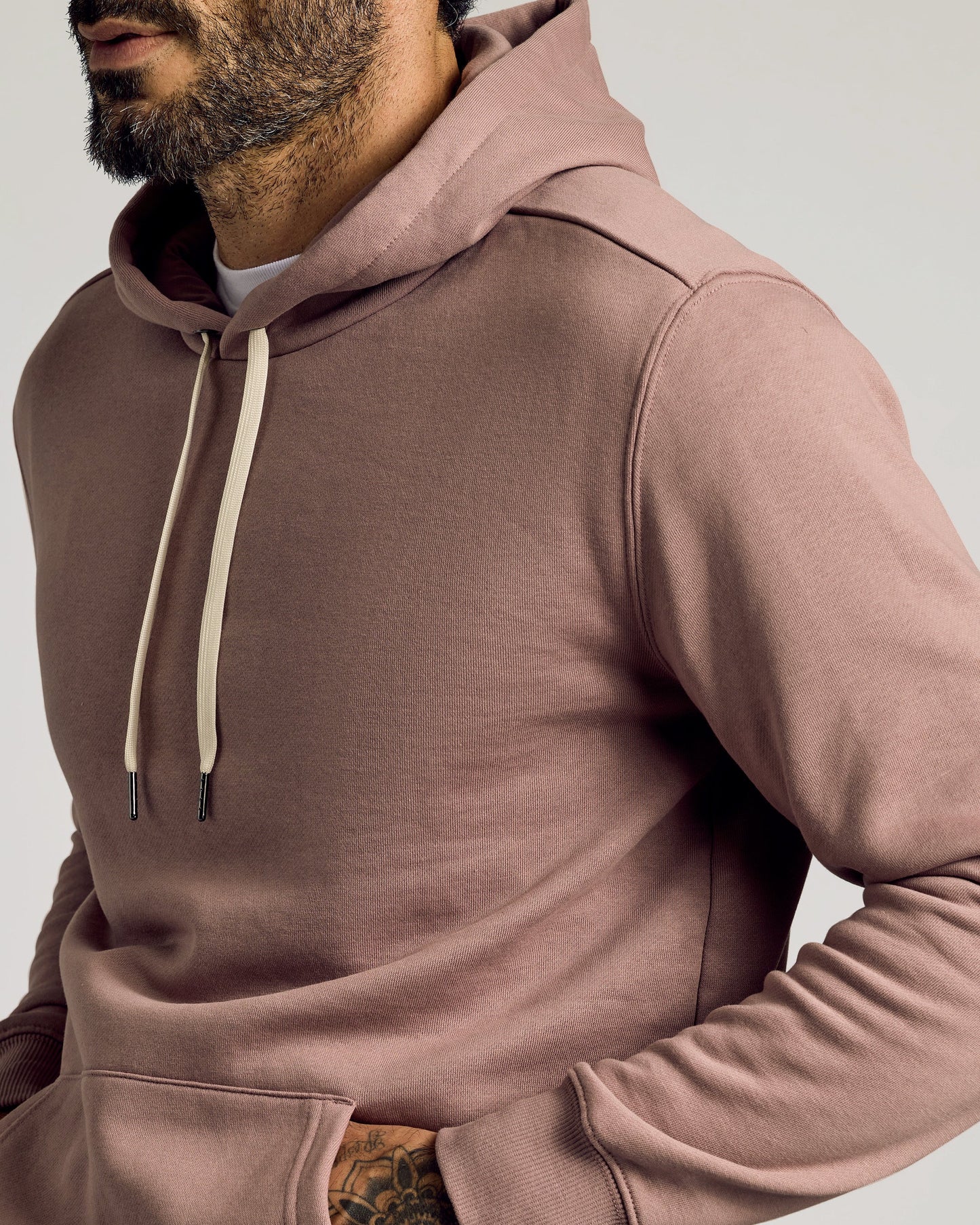 Slate Mauve Fleece French Terry Pullover Hoodie